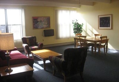 Common area with seating and dining table