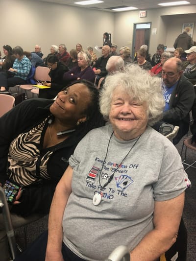 Residents enjoying an activity in a common area
