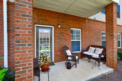 Outdoor seating area with comfortable furniture