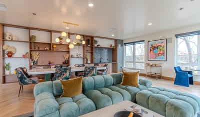 Interior view of a common area with stylish furnishings
