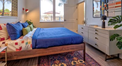 Cozy interior of a private resident room with modern decor