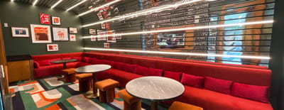 Interior view of a stylish lounge area