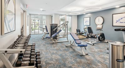 Well-equipped fitness area with exercise machines
