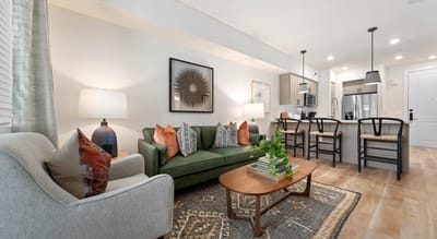 Cozy interior of an assisted living common area