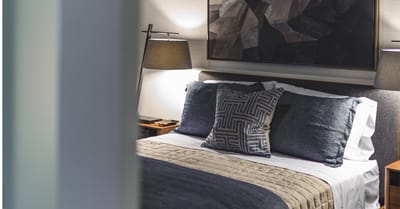 Cozy bedroom setup with modern decor