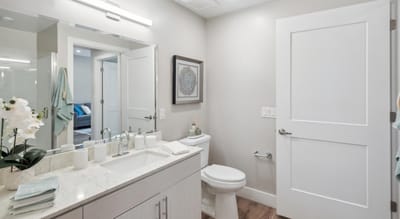 Modern bathroom in a senior living facility