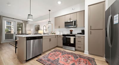 Modern kitchen in a senior living facility