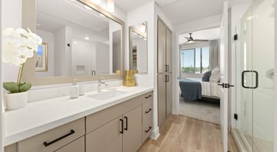 Modern bathroom interior with elegant fixtures