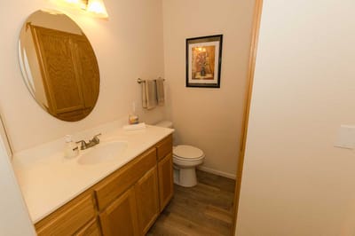 Bathroom interior with sink and mirror