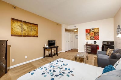 Cozy interior of a resident room with decor