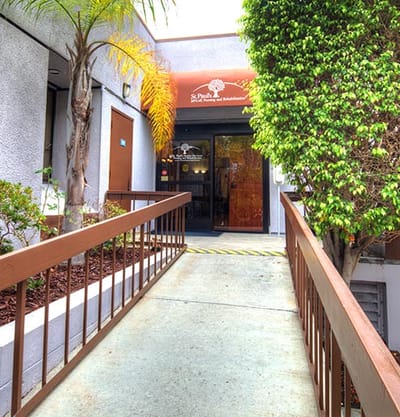 Entrance ramp leading to St. Paul's Plaza