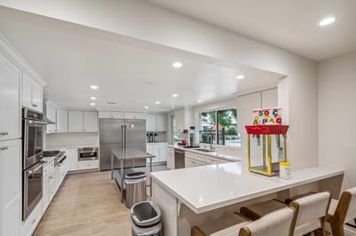 Bright, modern kitchen area in a senior living facility