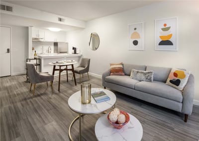 Modern interior of a senior living apartment