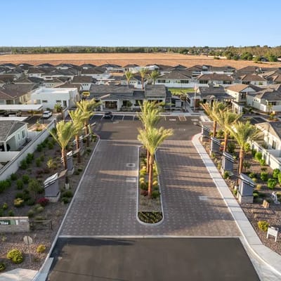 Aerial view of Arrebol Villas entrance and surroundings