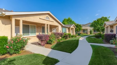 Beautiful landscaped outdoor pathways and gardens