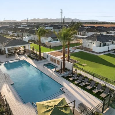 Aerial view of a pool area at Arrebol Villas
