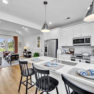 Modern kitchen space in a senior living facility
