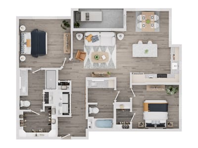 Architectural floor plan of a residential unit