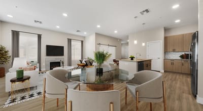Bright interior of a common area with modern furnishings