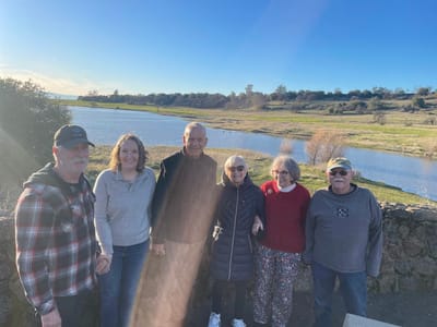 Residents enjoying time outdoors by the water