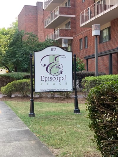 Exterior view of Episcopal Place Apartments sign