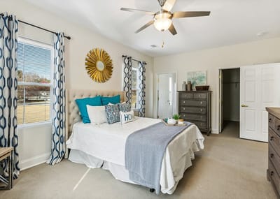 Cozy bedroom setup in assisted living facility
