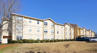 Exterior view of the Dublin Village assisted living facility