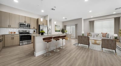 Modern interior of a senior living apartment