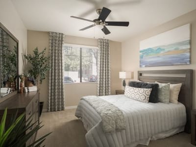 Cozy bedroom in a senior living facility