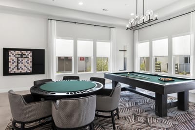 Activity room with pool table and seating