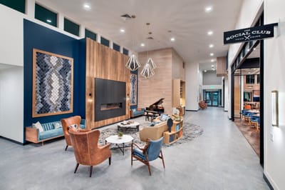 Interior view of a common area with modern decor