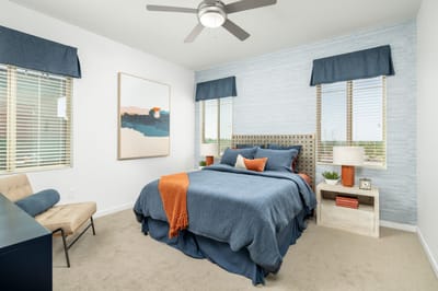 Cozy private resident bedroom with modern decor