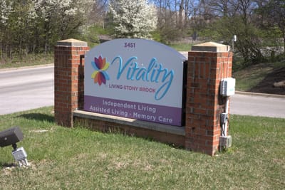 Facility sign displaying the name and services offered