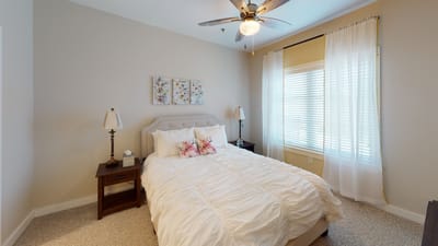 Cozy private bedroom with modern decor