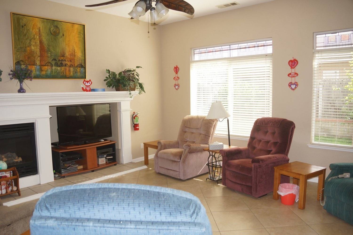 Bright common area with comfortable seating
