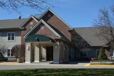 Exterior view of the nursing home facility entrance