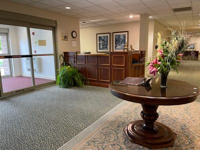 Interior view of a welcoming reception area