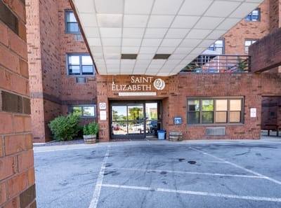 Exterior view of the Saint Elizabeth Apartments entrance