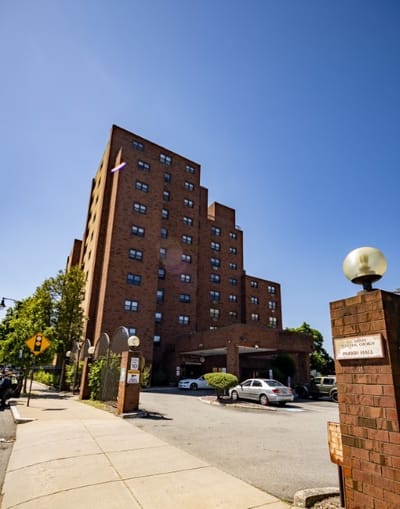 Exterior view of Saint Elizabeth Apartments building