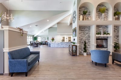 Welcoming common area with seating and decor