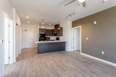 Modern apartment interior in assisted living facility