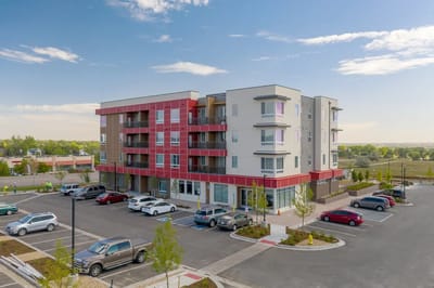 Exterior view of Crossing Pointe North Apartments