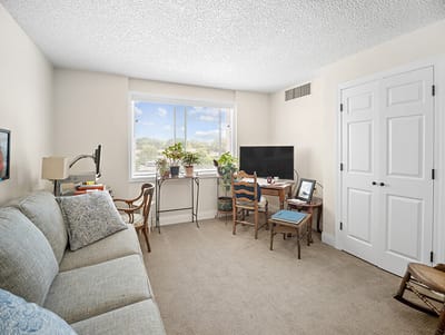 Cozy living space in assisted living facility