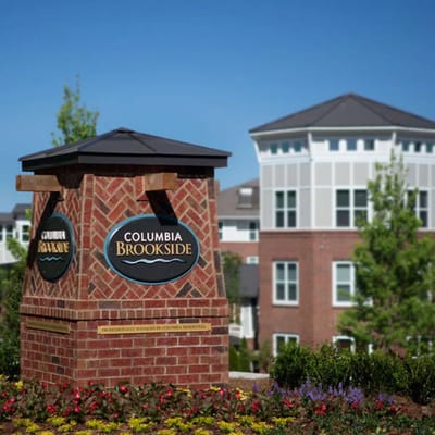 Outdoor sign for Columbia Brookside Senior Residences