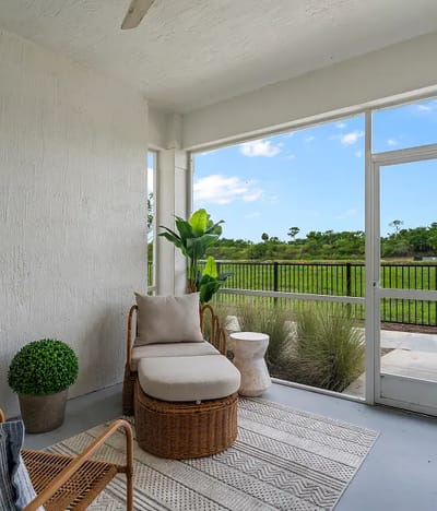 Cozy interior seating area with natural light