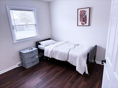 Cozy bedroom in a senior living facility