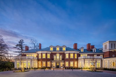 Exterior view of The Newbury of Brookline during twilight