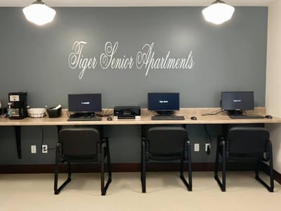 Shared computer area in the facility