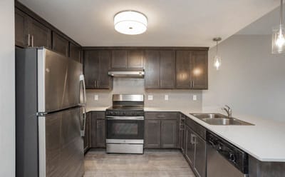 Modern kitchen in a senior apartment