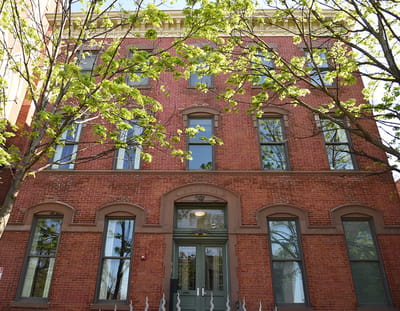 Exterior view of St. Bridget’s Senior Residence building